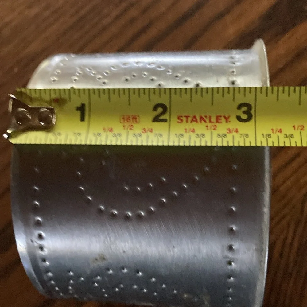 Punched tin candle holder with smoke lid apple design and hearts